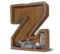 JOOMLAFLY Wooden Letter Piggy Bank for Kids Larger Letter Piggy Bank for Boys and Girls Personalized Piggy Bank Initial Coin Bank Wood Kids Money Bank for Birthday and Festival