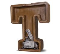 JOOMLAFLY Wooden Letter Piggy Bank for Kids Larger Letter Piggy Bank for Boys and Girls Personalized Piggy Bank Initial Coin Bank Wood Kids Money Bank for Birthday and Festival