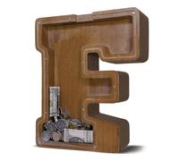 JOOMLAFLY Wooden Letter Piggy Bank for Kids Larger Letter Piggy Bank for Boys and Girls Personalized Piggy Bank Initial Coin Bank Wood Kids Money Bank for Birthday and Festival