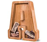 JOOMLAFLY Wooden Letter Piggy Bank for Kids - Personalized Initial Coin Bank for Boys and Girls - Perfect for Birthday and Festival