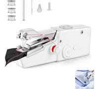 Joomouney Handheld Sewing Machine, Mini Sewing Machine, Cordless Portable Electric Sewing with Sewing Accessories for Beginners, Suitable for Clothing, Curtains, DIY Home Travel(White)
