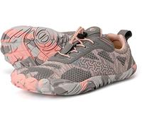 JOOMRA Women's Minimalist Trail Running Barefoot Shoes | Wide Toe Box | Zero Drop, W20 | Pink Grey, 9-9.5