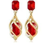 JOONL 14k Gold Sparkly Crystal Square Octagon Dangle Drop Earrings Long Glitter Rhinestone Geometry Stud Earrings For Women, M, Metal, No Gemstone