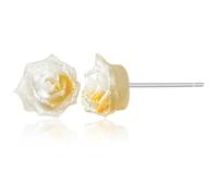 JOONL Bohemian Tiny Sparkly Rose Flower Stud Earrings Lightweight Dainty Small Cute Flower Resin Dangle Drop Earrings For Women, Tiny, Resin, No Gemstone