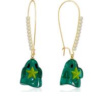 JOONL Handmade Sparkly Crystal Resin Ghost Leverback Earrings Love Heart Star Geometric Enamel Ghost Dangle Drop Earrings For Women, M, Metal, Rhinestone