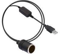 joonnair 1.2 m USB Cigarette Adapter USB to Cigarette Lighter 12 V Male to Female Socket Converter (Max. 10 W) for Car Recorder Car Ambient Light GPS Radar Detector
