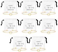 joonnair Maid of Honour Gift 8 Bridesmaid Bracelets, JGA Bracelet, Cotton Bag with Drawstring, I Couldn't Tie the Knot Without You, Bridesmaid Bracelet, Bridal Shower Gifts, Team Bride (Gold)