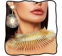 joonnair Three-piece set Greek goddess costume, Greek goddess jewellery, includes necklaces, earrings, bracelets, exquisite jewellery for brides and weddings