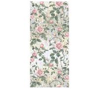 JOONOR Retro Pink Rose Flowers Window Privacy Film,3D Stained Glass Rose Rainbow Window Decals,Non-Adhesive Static Cling Sticker for Home Office,16.93 x 39.37 Inch