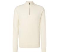 JOOP Jeans Mens Knit Sweater Leminardo - Fine Knit Troyer - Cream Dark Blue
