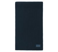 Joop Jeans Men's Scarf - Francis, Knitted Scarf, Ribbed, Wool Blend, Solid Blue