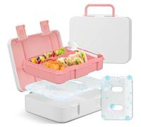 JOOPETALK Chill Bento Lunch Box for Kids Adult with Ice Pack Keep Food Cold Fresh 5-Compartment Reusable Leak Proof Lunch Container for Girl Boy School Dishwasher & Freezer Safe