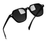 Joopin Acetate Polarised Square Sunglasses UV Protection | Classic Round Square Shade, Lightweight Durable TR90 Frames, One-Piece Nose Pad for Men Women Running Traveling Driving
