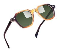 Joopin Acetate Polarised Square Sunglasses UV Protection | Classic Round Square Shade, Lightweight Durable TR90 Frames, One-Piece Nose Pad for Men Women Running Traveling Driving