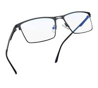 Joopin Blue Light Blocking Glasses for Men Women, Rectangle Metal Frame Computer Glasses with Blue Light Filter anti Eyestrain for Gaming TV Phones Black