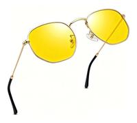 Joopin Hexagonal Sunglasses Polarised UV400 Protection Unisex | Trendy Thin Square Shade, Lightweight Durable Metal Frame Classic Eyewear for Running Fishing Cycling Driving