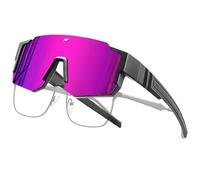Joopin Oversized Sports Sunglasses Over Glasses Polarised Grey Purple