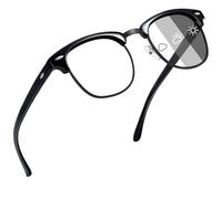 Joopin Photochromic Blue Light Glasses Square Computer Gaming Glasses Semi Rimless Sunglasses UV400 Protection Brilliant Black