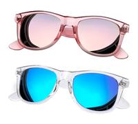 Joopin Polarised Square Sunglasses for Men Women UV Protection Trendy Designer Sunglasses Mens for Driving Hiking Fishing Sports 2025 (Blue+Pink Pink)