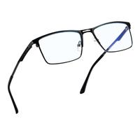 Joopin Rectangle Semi-rimless Blue Light Glasses for Men Women UV400 | Half Frame Blue Light Blocking, Stainless Steel Frame, Silicone Nose Pads & Temple Tips, Office Work, Gaming Computer Screen