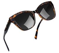 Joopin Retro Polarized Cat Eye Sunglasses Womens, Trendy Cateye Sun Glasses Ladies Designer Style Leopard Black