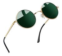 Joopin Retro Round Sunglasses for Women Men Polarised UV Protection | Hippies fashion vintage classic 90s small circle rounded tinted shades lightweight festival party costume halloween