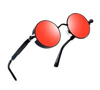 Joopin Retro Round Sunglasses for Women Men Polarised UV Protection | Hippies fashion vintage classic 90s small circle rounded tinted shades lightweight festival party costume halloween