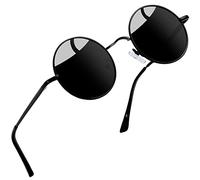 Joopin Retro Round Sunglasses for Women Men Polarised UV Protection | Hippies fashion vintage classic 90s small circle rounded tinted shades lightweight festival party costume halloween