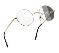 Joopin Round Photochromic Blue Light Blocking Glasses Men Women Gold