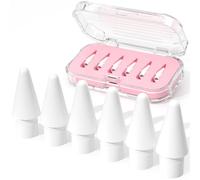 JOOSKO 6 Pack Replacement Tips for Apple Pencil 1st/2nd Gen/USB-C&Pro,with Storage Case,High Sensitivity Wear-Resistant Pen Tips Compatible with iPad Pro/Air/Mini,Screen-Friendly (Pink, 6 Pack)