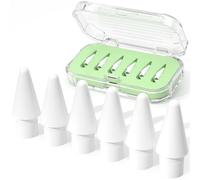 JOOSKO 6 Pack Replacement Tips for Apple Pencil 1st/2nd Gen/USB-C&Pro,with Storage Case,High Sensitivity Wear-Resistant Pen Tips Compatible with iPad Pro/Air/Mini,Screen-Friendly (Light Green, 6 pack)