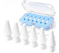 JOOSKO 6 Pack Replacement Tips for Apple Pencil 1st/2nd Gen/USB-C&Pro,with Storage Case,High Sensitivity Wear-Resistant Pen Tips Compatible with iPad Pro/Air/Mini,Screen-Friendly (Blue, 6 Pack)