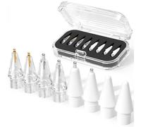 JOOSKO 8 Pack Upgraded Replacement Tips for Apple Pencil Pro/USB-C/2nd Gen/1st Gen Tips(with Storage case),wear-Resistant Mix Metal Tips for Apple Pencil Accessories (Black)