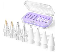 JOOSKO 8 Pack Upgraded Replacement Tips for Apple Pencil Pro/USB-C/2nd Gen/1st Gen Tips(with Storage case),wear-Resistant Mix Metal Tips for Apple Pencil Accessories (Lavender)