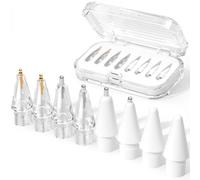 JOOSKO 8 Pack Upgraded Replacement Tips for Apple Pencil Pro/USB-C/2nd Gen/1st Gen Tips(with Storage case),wear-Resistant Mix Metal Tips for Apple Pencil Accessories (White)
