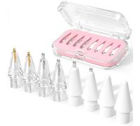 JOOSKO 8 Pack Upgraded Replacement Tips for Apple Pencil Pro/USB-C/2nd Gen/1st Gen Tips(with Storage case),wear-Resistant Mix Metal Tips for Apple Pencil Accessories (Pink)