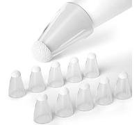 Joosko Compatible with Apple Pencil Tips Cover Case, Silicone Fber Nib Case [10 Pack], Noiseless Non-Slip Silicone Fiber Nib Cap Case for Apple Pencil 2 Generation /1st Gen. (Transparent)