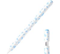 JOOSKO Cow Print Pencil Case for Apple Pencil (USB-C), Comfortable Grip, Side Thin Silicone Sleeve, Supports Magnetic Attachment. (Sky Blue)