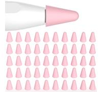 Joosko for Apple Pencil 2nd Generation and 1st Gen Nibs Tips Cover, [50 Pack] Slim Silicone Pen Tip Protector, Noiseless Drawing, for Apple Pencil 2nd and 1st Generation. (Pink)