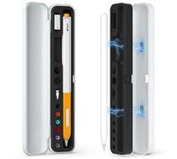 Joosko Magnetic Carrying Case Compatible with Apple Pencil 2nd Generation and 1st Gen Pencil and Samsung Galaxy S-Pen Series, Pencil case Consists of Hard PC Shell and Soft Silicone Inner (Black)