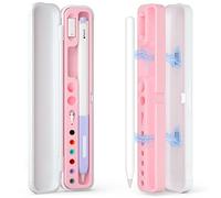 JOOSKO Magnetic Carrying Case Compatible with Apple Pencil 2nd Generation and 1st Gen Pencil and Samsung Galaxy S-Pen Series, Pencil case Consists of Hard PC Shell and Soft Silicone Inner (Pink)