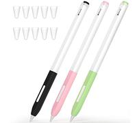 JOOSKO Pencil Case Compatible with Apple Pencil 2nd Generation Case, 3 Pack Silicone Translucent Two-Tone Pencil Case, [with 10 Silicone Tip Cover] for Apple Pencil 2nd Generation.