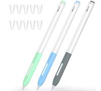 JOOSKO Pencil Case Compatible with Apple Pencil 2nd Generation Case, 3 Pack Silicone Translucent Two-Tone Pencil Case, [with 10 Silicone Tip Cover] for Apple Pencil 2nd Generation.