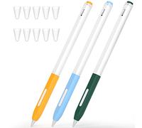 JOOSKO Pencil Case Compatible with Apple Pencil 2nd Generation Case, 3 Pack Silicone Translucent Two-Tone Pencil Case, [with 10 Silicone Tip Cover] for Apple Pencil 2nd Generation.