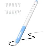 JOOSKO Pencil Case Compatible with Apple Pencil 2nd Generation Cover Sleeve,Silicone Translucent Duotone，[with 10 Silicone Tip Cover],Support Magnetic Wireless Charging (Sky Blue)