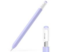 JOOSKO Pencil Case for Apple Pencil (USB-C), Silicone Protective Cover Sleeve, Supports Magnetic Attachment (Lavender)