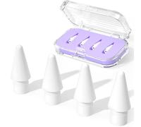JOOSKO Replacement Pencil Tips for Apple Pencil Pro/USB-C/2nd Gen/1st Gen Tips(with Storage case),wear-Resistant Tips for iPad Pencil Accessories (4 Pack,Lavender)