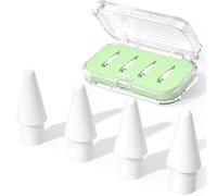 JOOSKO Replacement Pencil Tips for Apple Pencil Pro/USB-C/2nd Gen/1st Gen Tips(with Storage case),wear-Resistant Tips for iPad Pencil Accessories (4 Pack,Light Green)