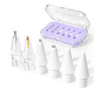 JOOSKO Upgraded Replacement Tips for Apple Pencil Pro/USB-C/2nd Gen/1st Gen Tips(with Storage case,wear-Resistant Mix Metal Tips for iPad Pencil Accessories(6 Pack，Lavender)