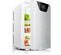 JOOSZORN 20L Mini Fridge Car Refrigerator Freezer DC 12V / AC 220-240V Portable Cooler & Warmer with Three-Core Cooling System for Skin Care, Cosmetics, Food (Silver)